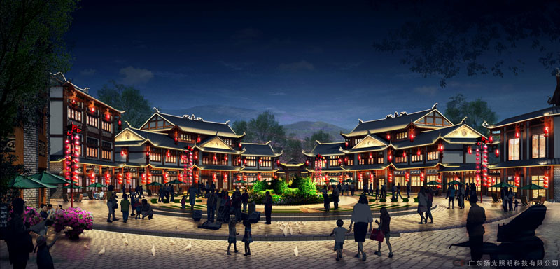 旅(lǚ)遊小鎮夜遊燈光(guāng)