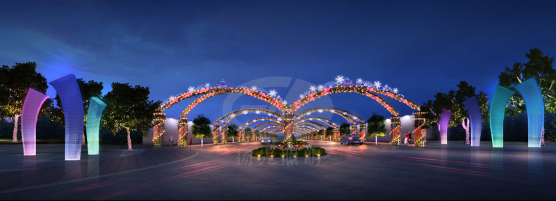 花卉大道夜景（jǐng）燈光效果圖（tú）