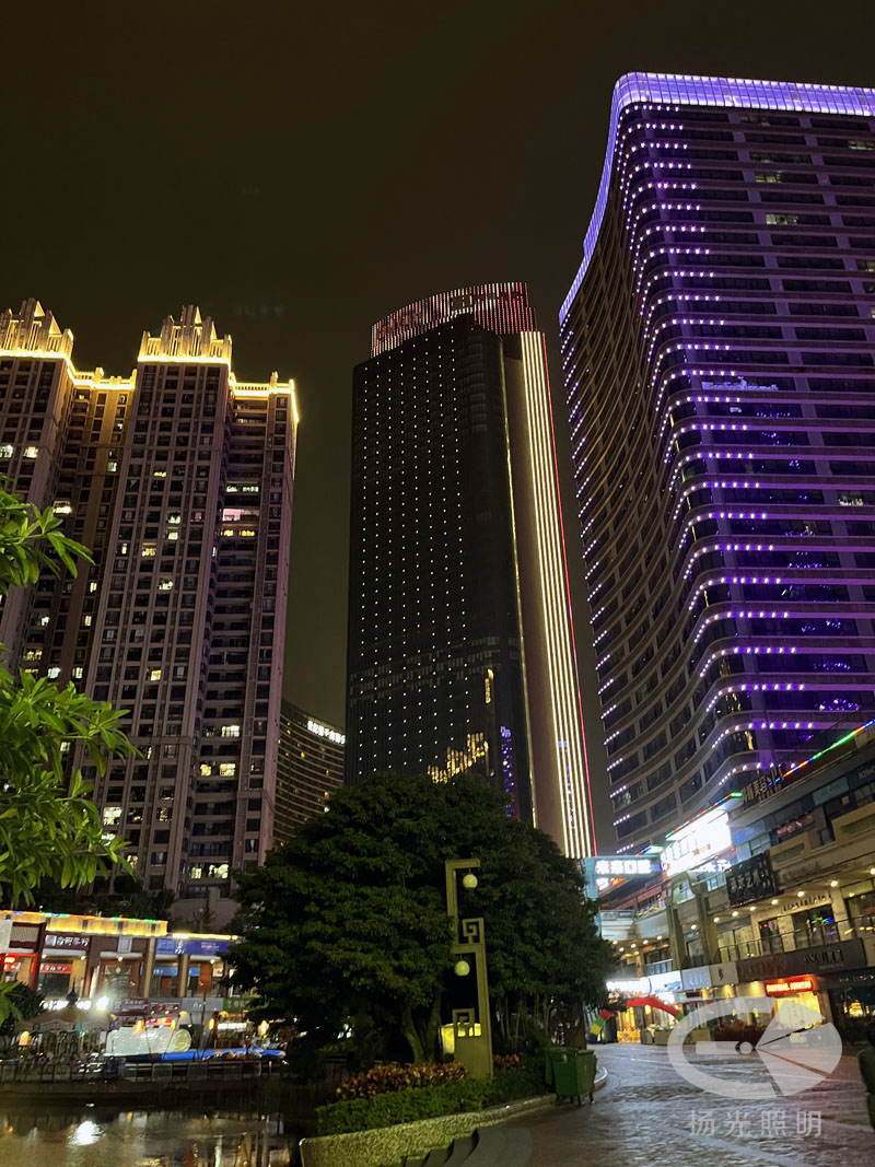 東莞希爾頓酒店泛光照明工程實景（jǐng）圖