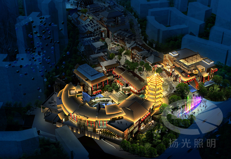 古鎮（zhèn）夜景亮化（huà）設計效果圖