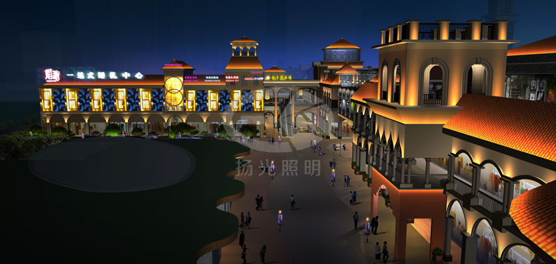 商業街夜景燈（dēng）光設計效果圖（tú）