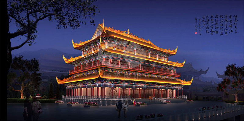 古建築景觀照明設計（jì）效果圖