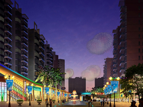 東莞花園城商（shāng）業街（jiē）夜景照明