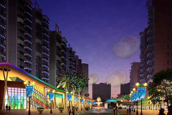 東莞花園城商業街夜景（jǐng）照明