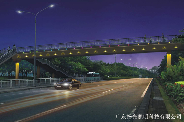 東莞（wǎn）長塘路（lù）人行天橋夜景照明