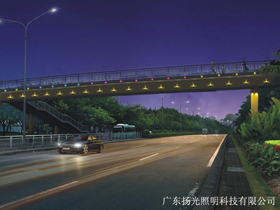 東（dōng）莞長塘路人行天橋夜景照明