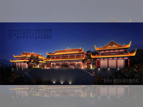 東莞大嶺山觀音寺古（gǔ）建築夜景照（zhào）明設計