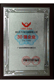2015年度（dù）中（zhōng）國照明（míng）工程30強企業